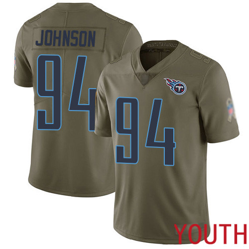 Tennessee Titans Limited Olive Youth Austin Johnson Jersey NFL Football #94 2017 Salute to Service